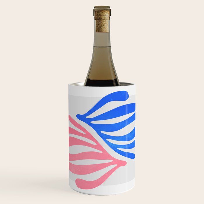 Blue & Pink Leaves: Matisse Series 01 Wine Chiller