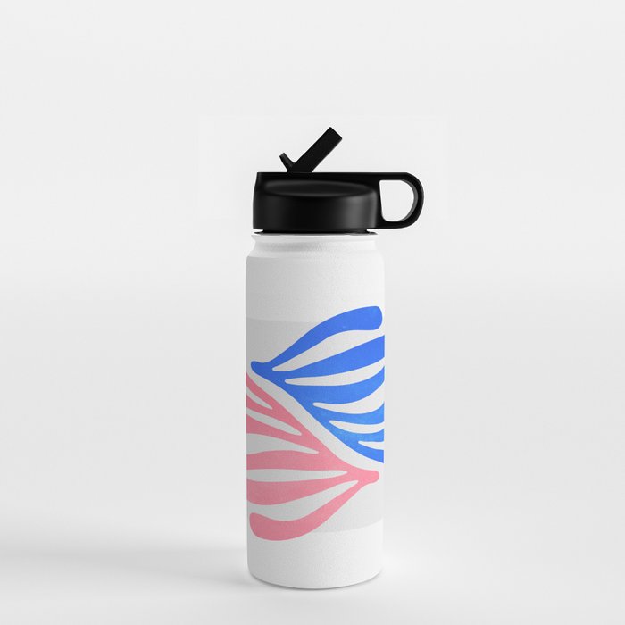 Blue & Pink Leaves: Matisse Series 01 Water Bottle