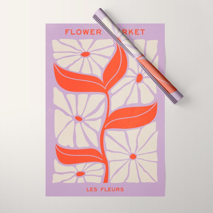 Plum & Flamingo: Les Fleurs | Flower Market Color Series 06 Wrapping Paper