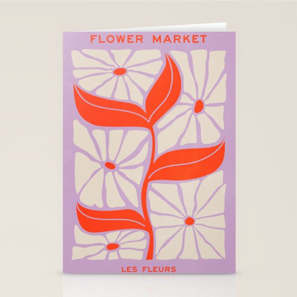 Plum & Flamingo: Les Fleurs | Flower Market Color Series 06 Stationery Card