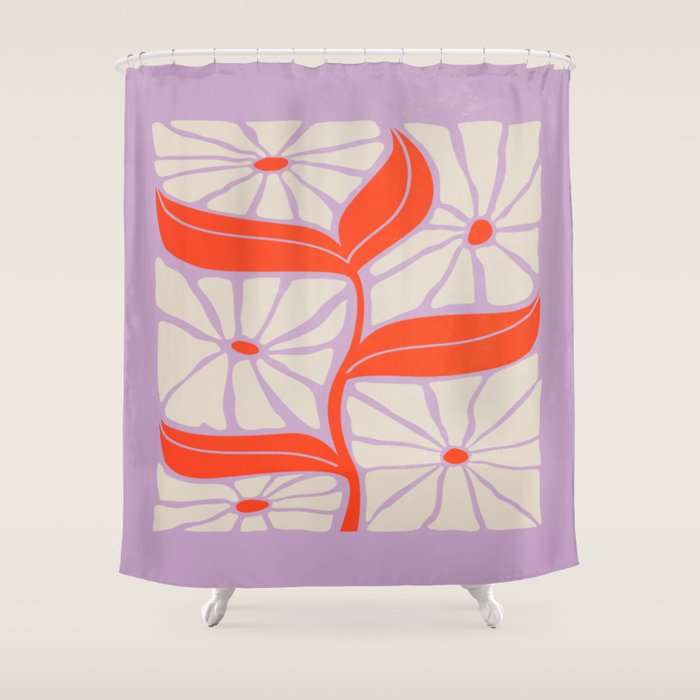 Plum & Flamingo: Les Fleurs | Flower Market Color Series 06 Shower Curtain