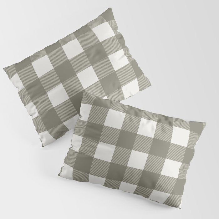 Gingham Cloth / Olive Checks Pillow Sham