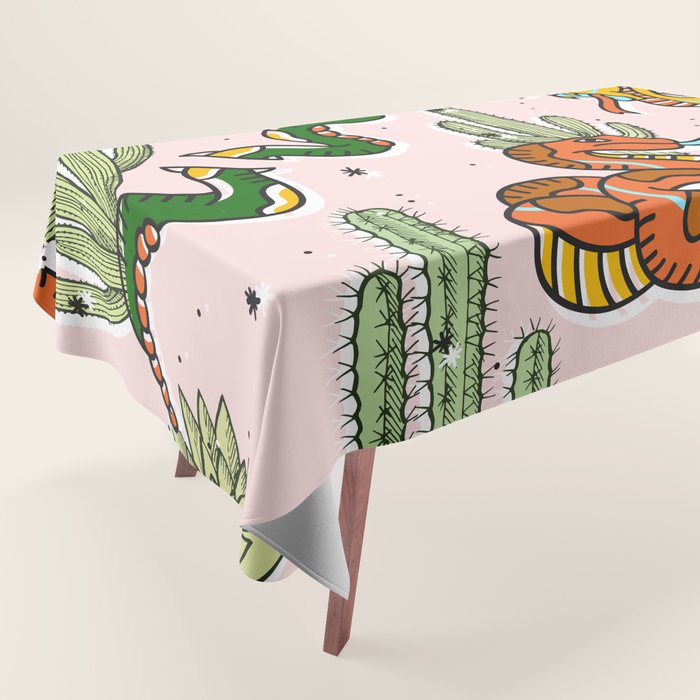 Join Or Die #Illustration #Wildlife #Pattern Tablecloth
