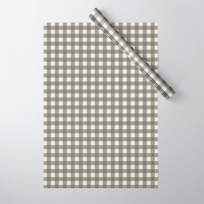 Gingham Cloth / Olive Checks Wrapping Paper