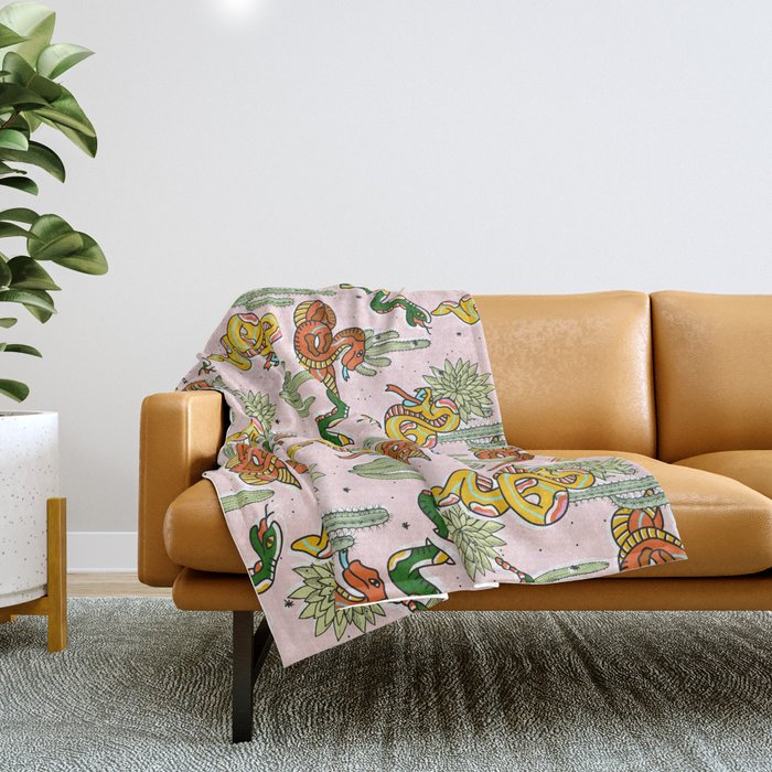Join Or Die #Illustration #Wildlife #Pattern Throw Blanket