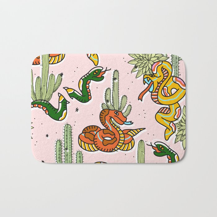 Join Or Die #Illustration #Wildlife #Pattern Bath Mat