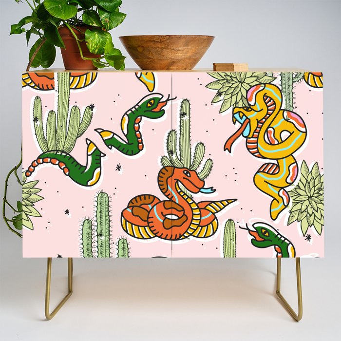 Join Or Die #Illustration #Wildlife #Pattern Credenza