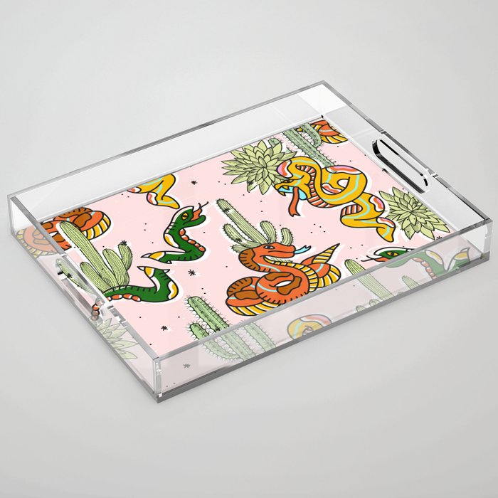 Join Or Die #Illustration #Wildlife #Pattern Acrylic Tray