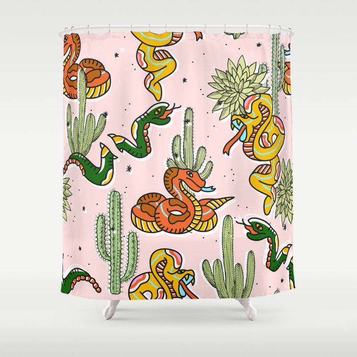 Join Or Die #Illustration #Wildlife #Pattern Shower Curtain