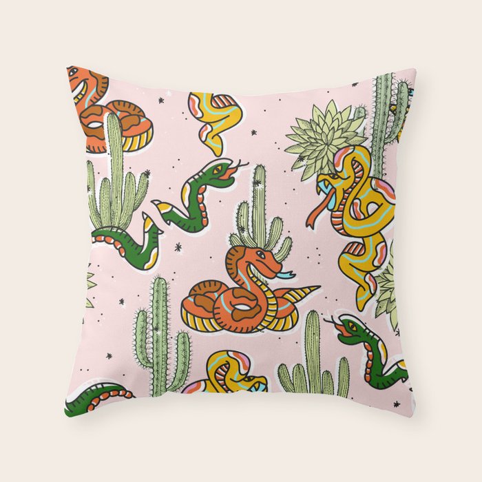 Join Or Die #Illustration #Wildlife #Pattern Throw Pillow