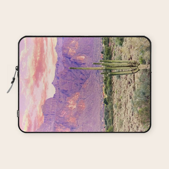 Cactus Sunset #Digitalart #Nature Laptop Sleeve