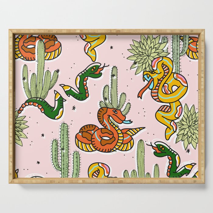 Join Or Die #Illustration #Wildlife #Pattern Serving Tray
