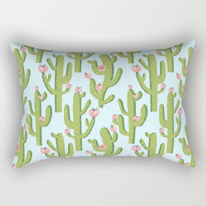 Summer Cactus #Illustration #Cactus Rectangular Pillow