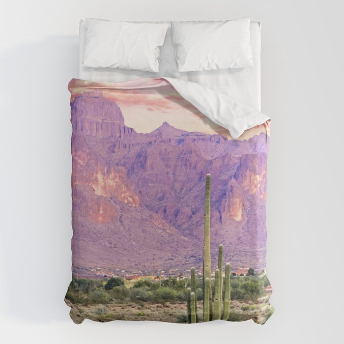 Cactus Sunset #Digitalart #Nature Duvet Cover
