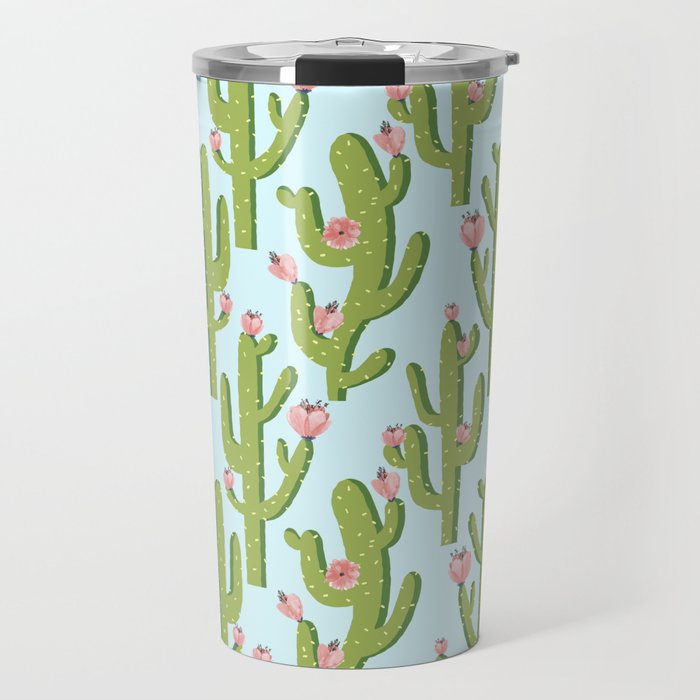Summer Cactus #Illustration #Cactus Travel Mug