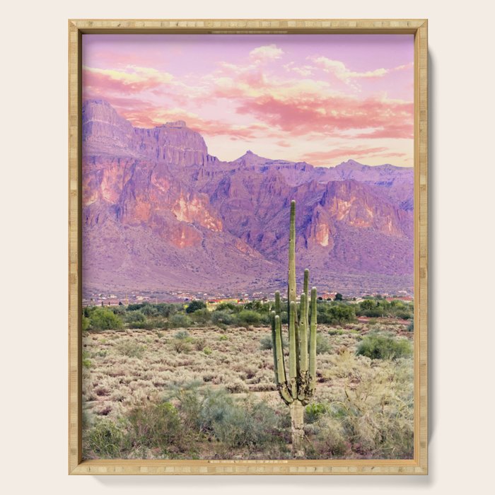 Cactus Sunset #Digitalart #Nature Serving Tray