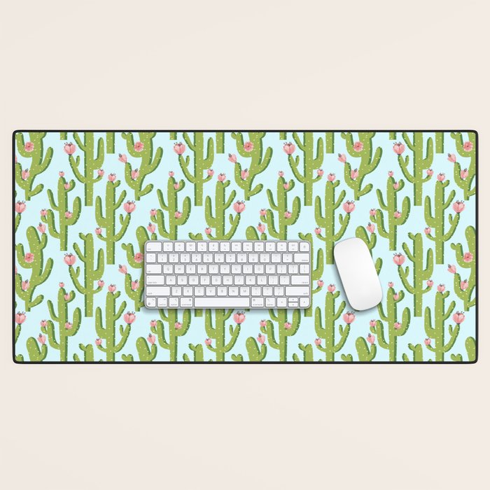 Summer Cactus #Illustration #Cactus Desk Mat