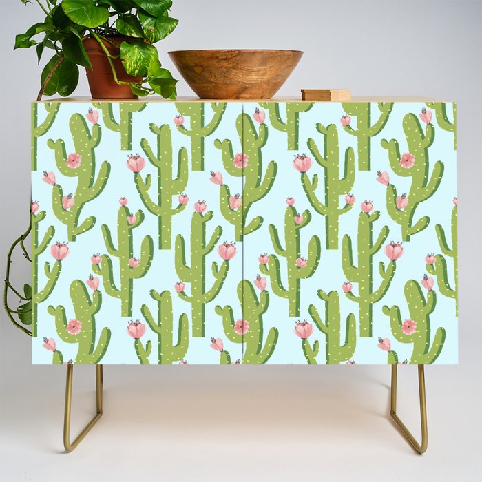 Summer Cactus #Illustration #Cactus Credenza