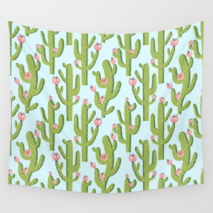 Summer Cactus #Illustration #Cactus Wall Tapestry