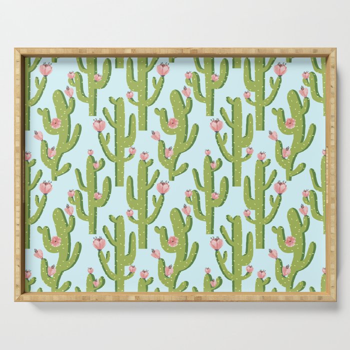 Summer Cactus #Illustration #Cactus Serving Tray