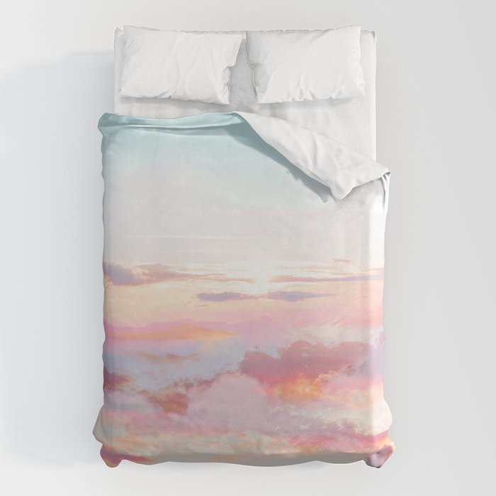 Blush Clouds #Digital #Photography Duvet Cover