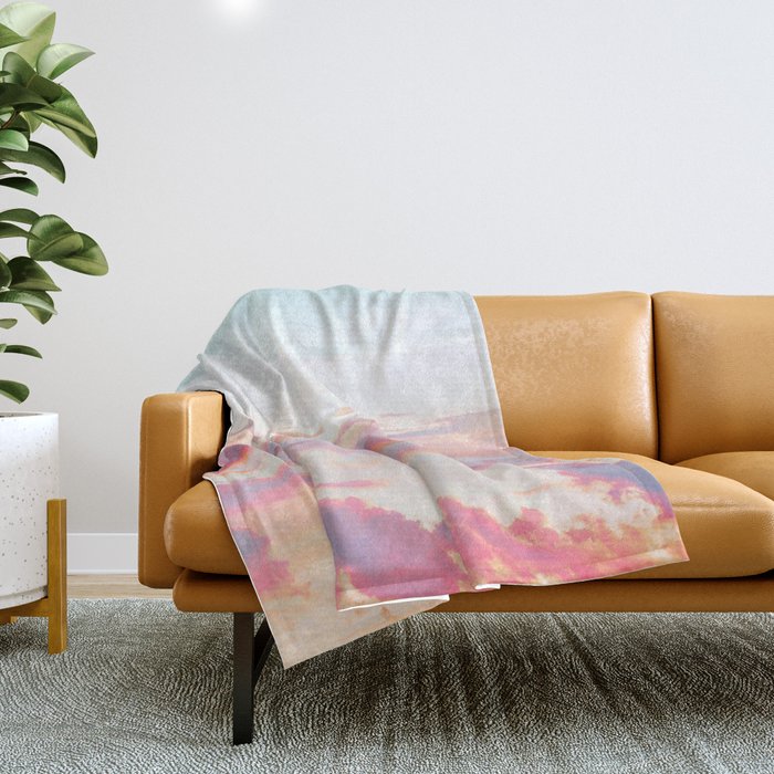 Blush Clouds #Digital #Photography Throw Blanket