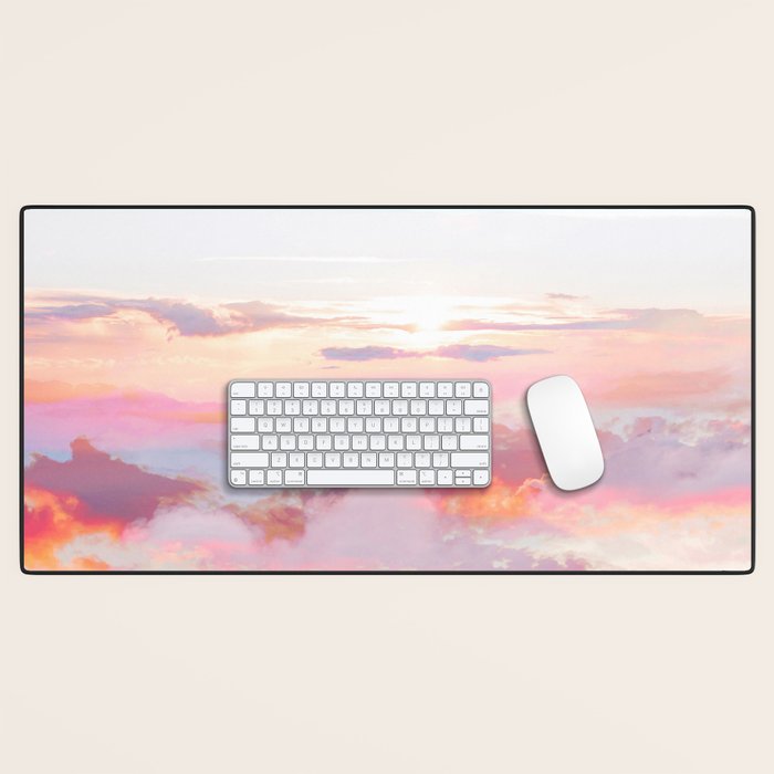Blush Clouds #Digital #Photography Desk Mat
