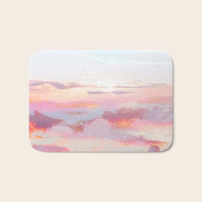 Blush Clouds #Digital #Photography Bath Mat