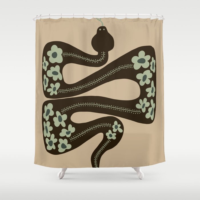 Wild And Free Green Anaconda  Shower Curtain