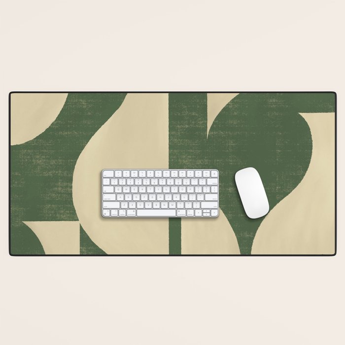 Abstract Vase Collage - Deep Green Desk Mat