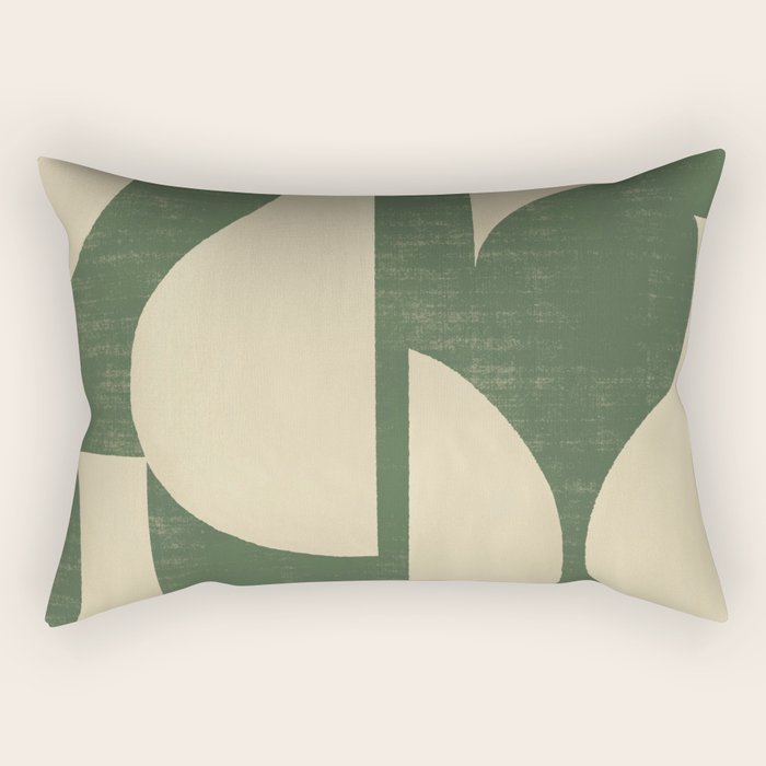 Abstract Vase Collage - Deep Green Rectangular Pillow