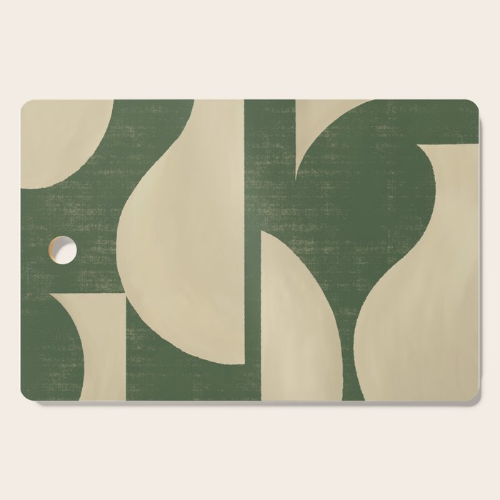 Abstract Vase Collage - Deep Green Cutting Board