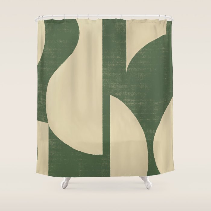 Abstract Vase Collage - Deep Green Shower Curtain