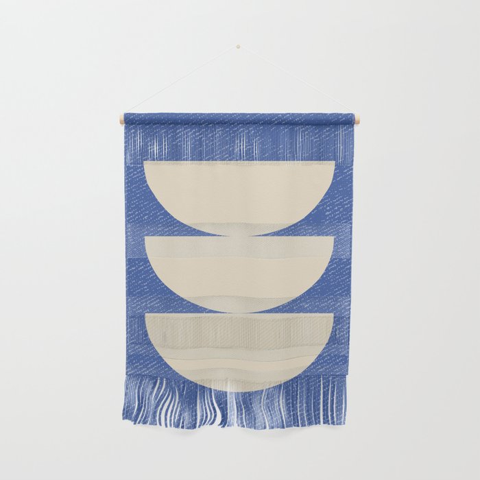 Half Circle 3 - Blue Texture Wall Hanging