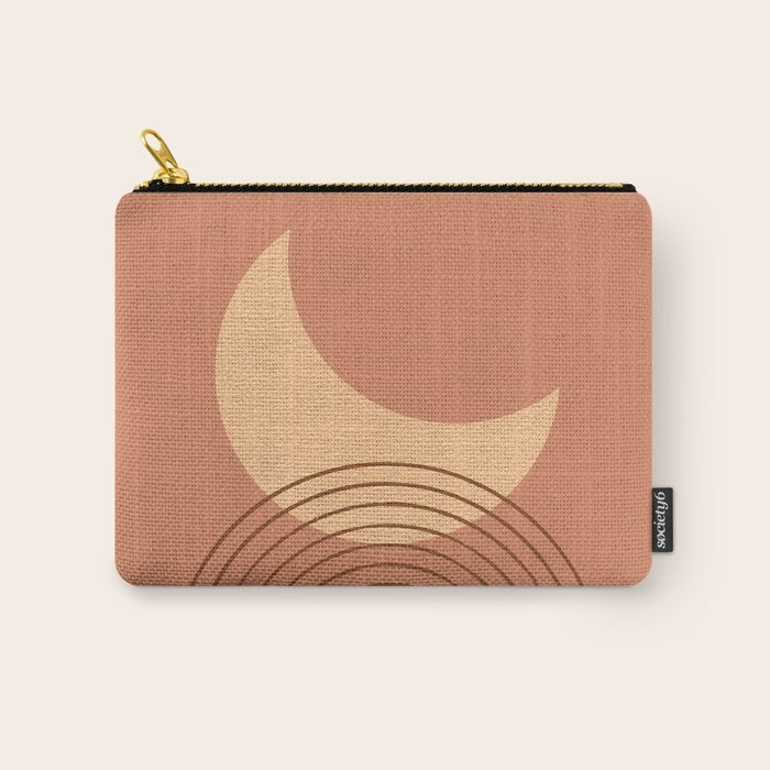 Moon Mountain Terra Orange - Mid Century Modern Carry All Pouch
