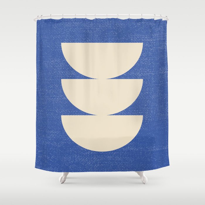 Half Circle 3 - Blue Texture Shower Curtain