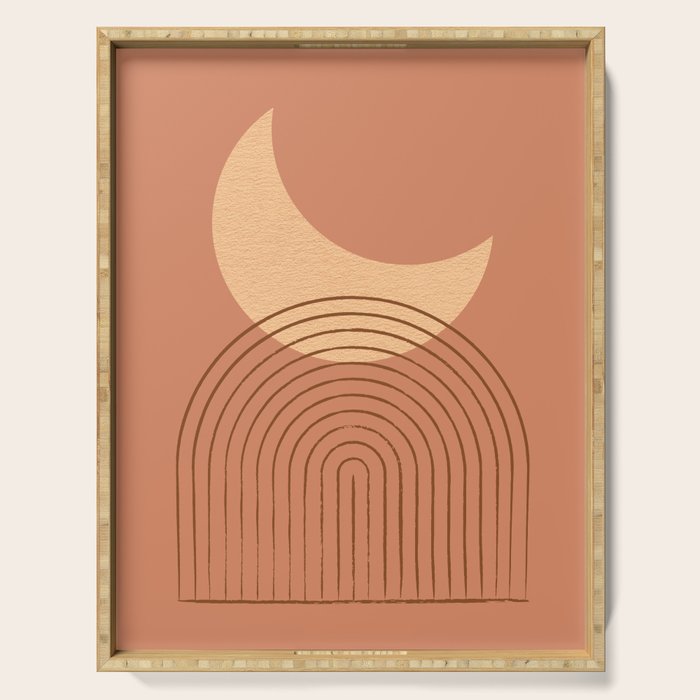 Moon Mountain Terra Orange - Mid Century Modern Serving Tray