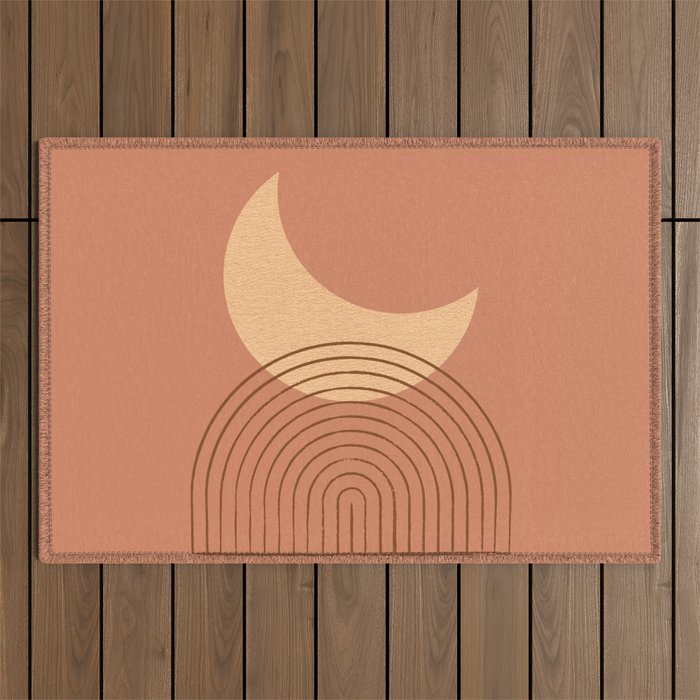 Moon Mountain Terra Orange - Mid Century Modern Outdoor Rug