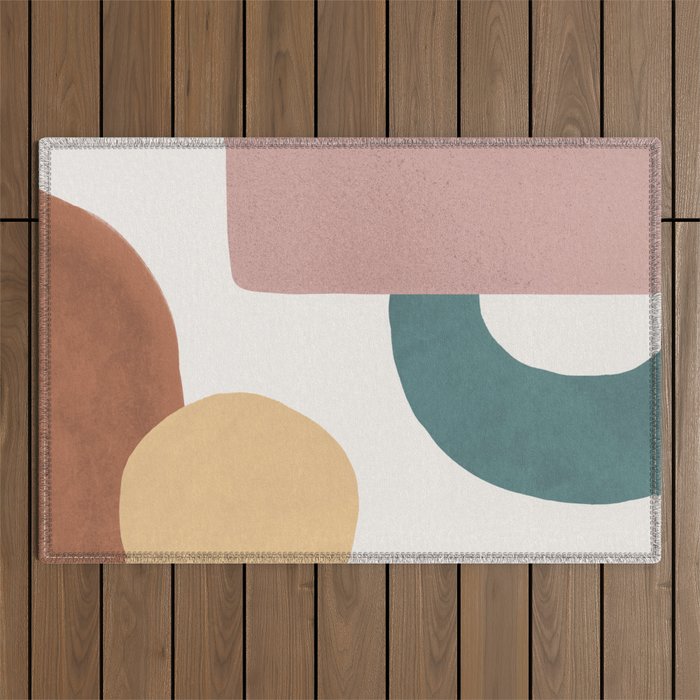 Abstract Earth 1-2 - Painted Shapes Outdoor Rug