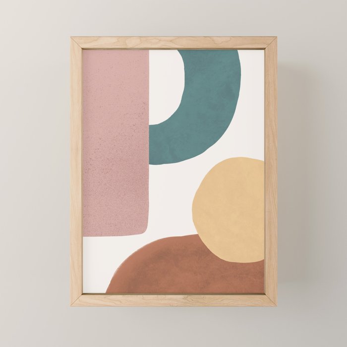 Abstract Earth 1-2 - Painted Shapes Mini Art Print