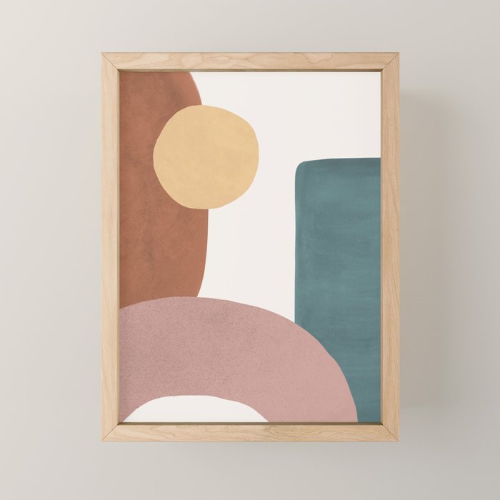Abstract Earth 1-1 - Painted Shapes Mini Art Print