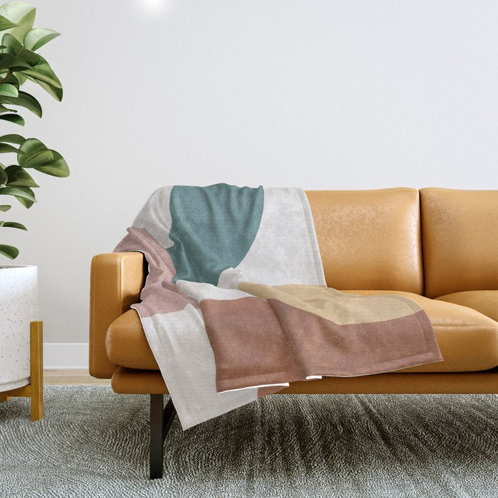 Abstract Earth 1-2 - Painted Shapes Throw Blanket