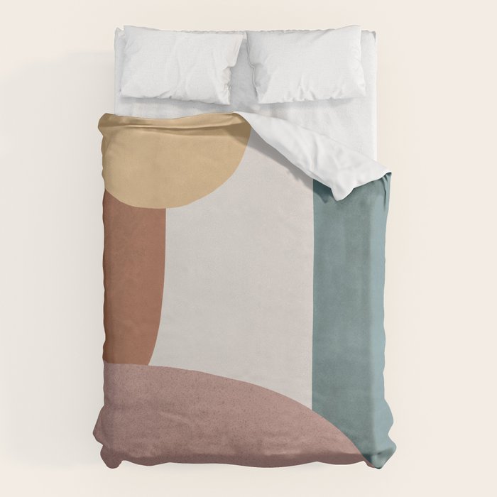 Abstract Earth 1-1 - Painted Shapes Duvet Cover