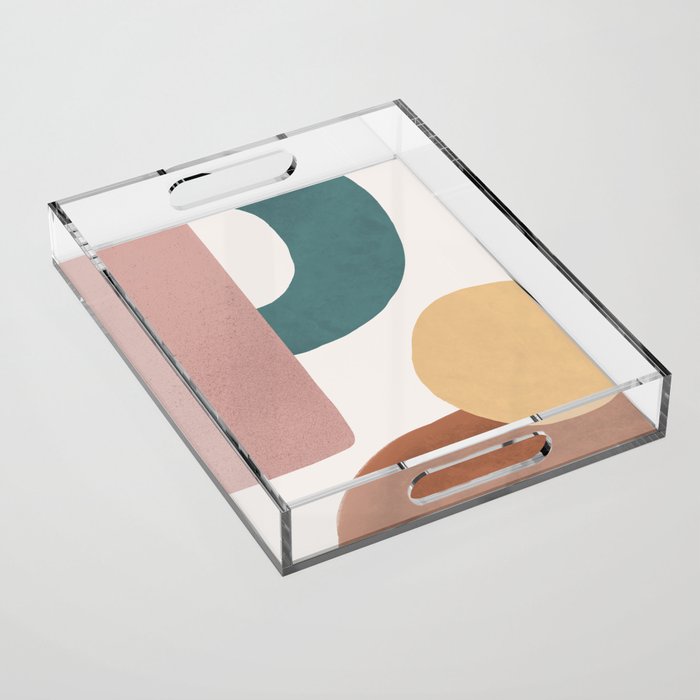 Abstract Earth 1-2 - Painted Shapes Acrylic Tray