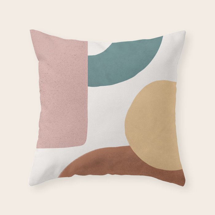 Abstract Earth 1-2 - Painted Shapes Throw Pillow