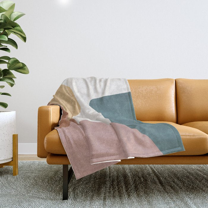 Abstract Earth 1-1 - Painted Shapes Throw Blanket