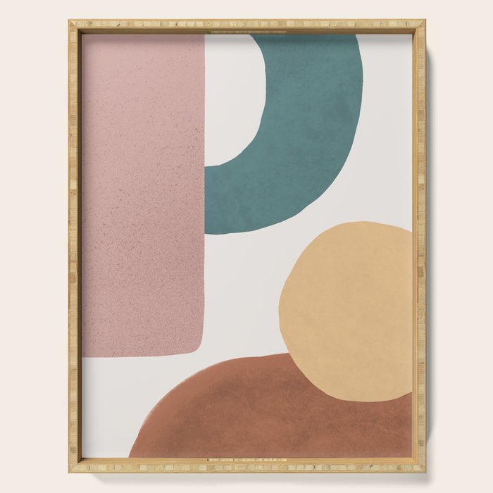 Abstract Earth 1-2 - Painted Shapes Serving Tray