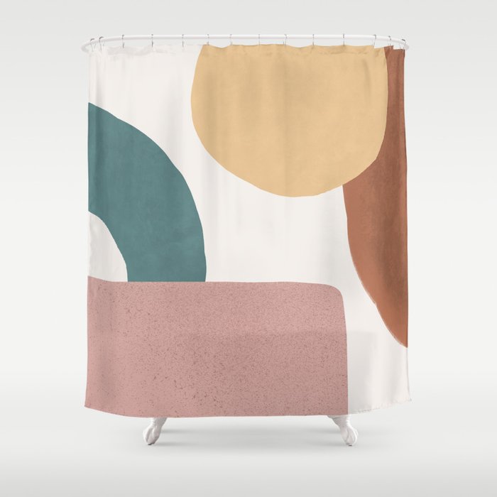 Abstract Earth 1-2 - Painted Shapes Shower Curtain