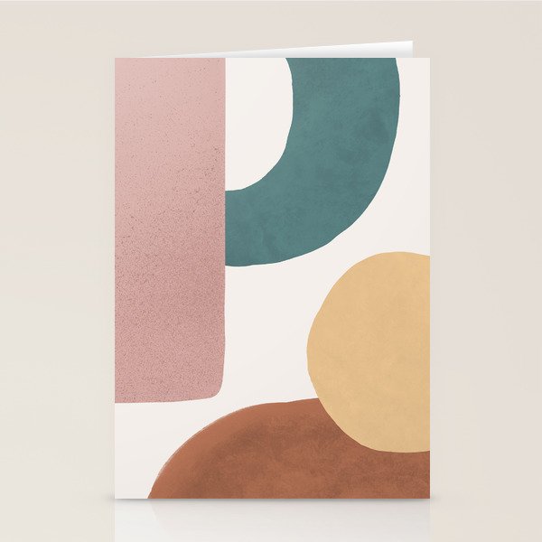 Abstract Earth 1-2 - Painted Shapes Stationery Card