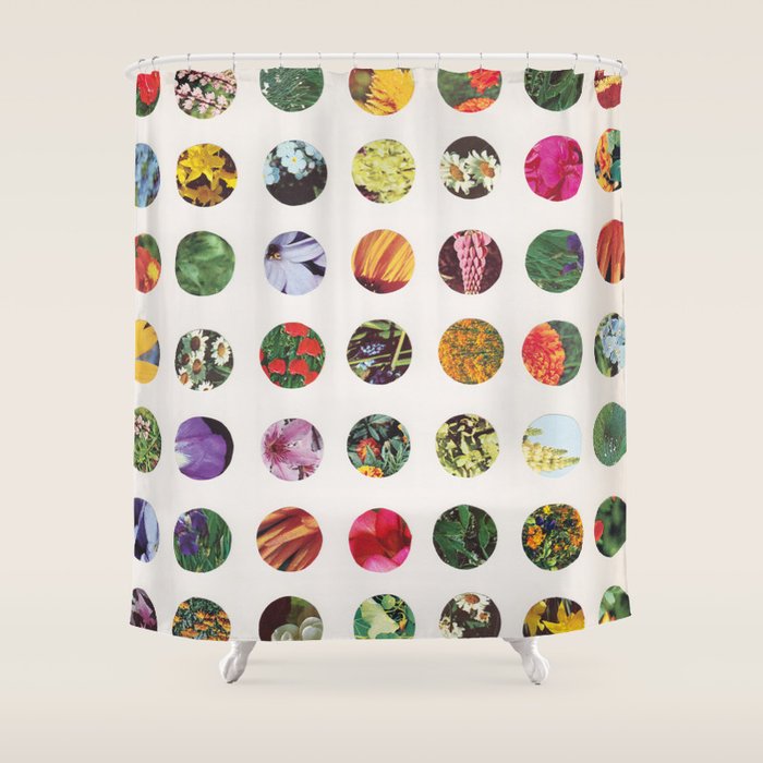 Floral Circles / Paper Pattern Shower Curtain